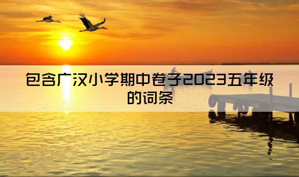 包含广汉小学期中卷子2023五年级的词条