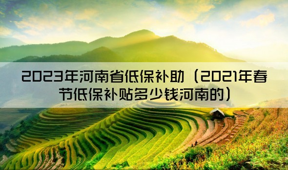 2023年河南省低保补助（2021年春节低保补贴多少钱河南的）