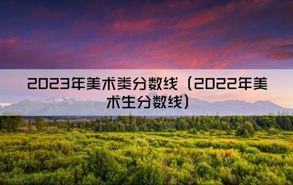 2023年美术类分数线（2022年美术生分数线）